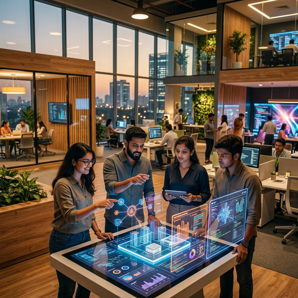 Futuristic corporate startup branding campaign