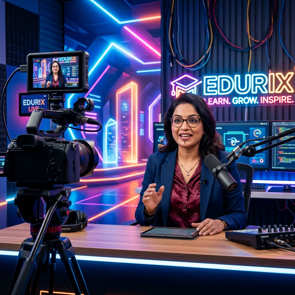 Digital edtech classroom video production setup